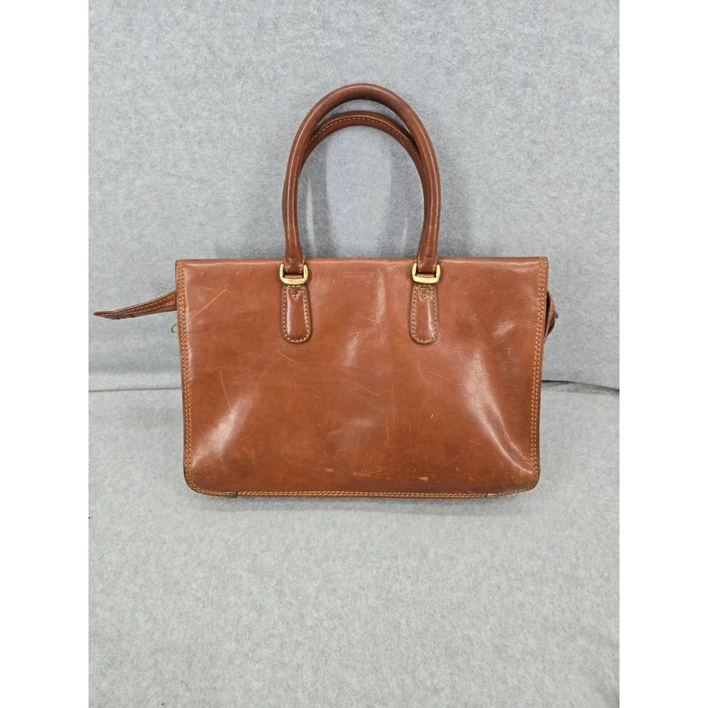 VALENTINA IN PELL Brown Vintage Leather Executive Briefcase Business Career